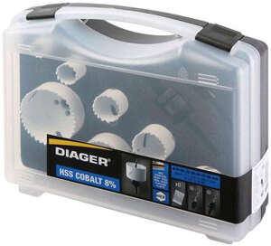 Image produit Mallette scie cloche Co. 9 pcs 19-25-32-38-44-57-68mm + 2 adaptateurs Hexagonal